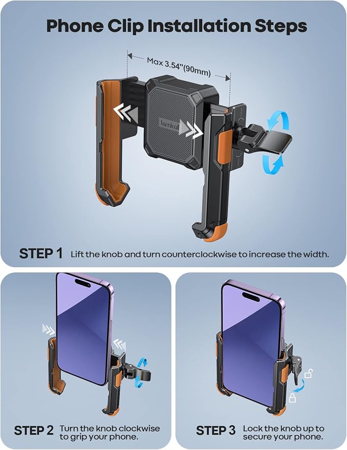 Lamicall Motorcycle Phone Mount Holder - Image 3