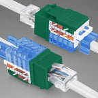 Everest 45° Angled RJ45 Cat5e Keystone Jacks 10-Pack in Green - Image 8