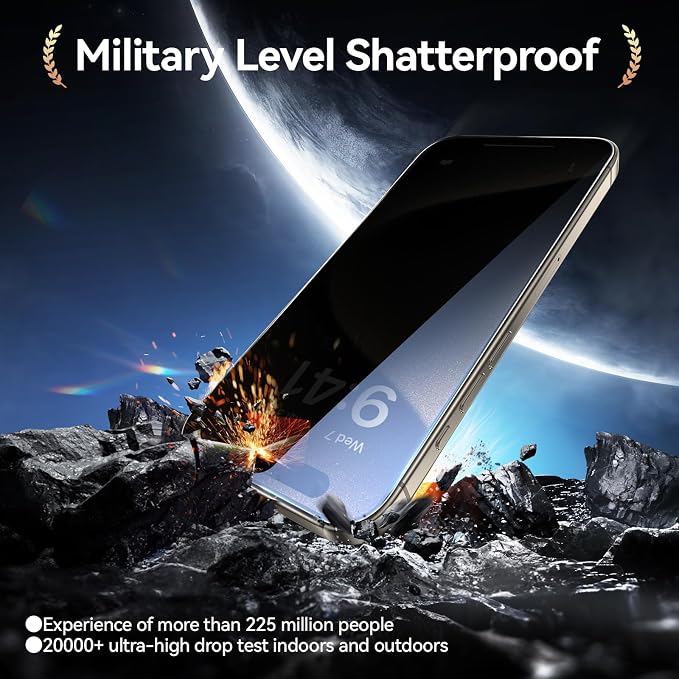 SMARTDEVIL 2+2Pack for iPhone 15 Pro Privacy Screen Protector - Image 5
