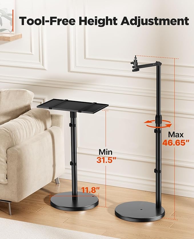 AMADA HOMEFURNISHING Height Adjustable Projector Stand 32"-47", Projector Floor - Image 6