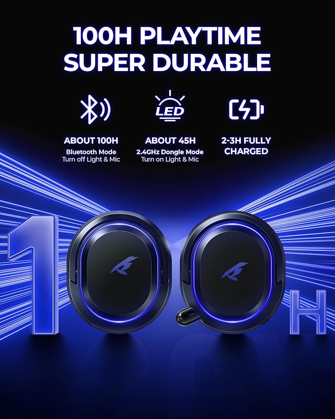 Wireless Gaming Headset, 7.1 Surround Sound, 2.4GHz USB Gaming Headphones - Image 3