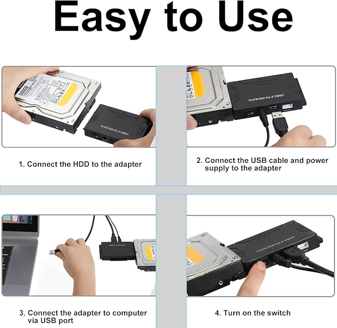 USB 3.0 to SATA IDE Adapter, Hard Drive Reader External Ultra Recovery - Image 8