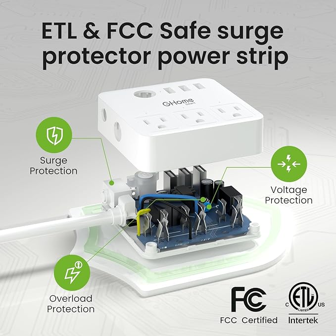 GHome Smart Power Strip Surge Protector 10A, Smart Plug that Works - Image 6
