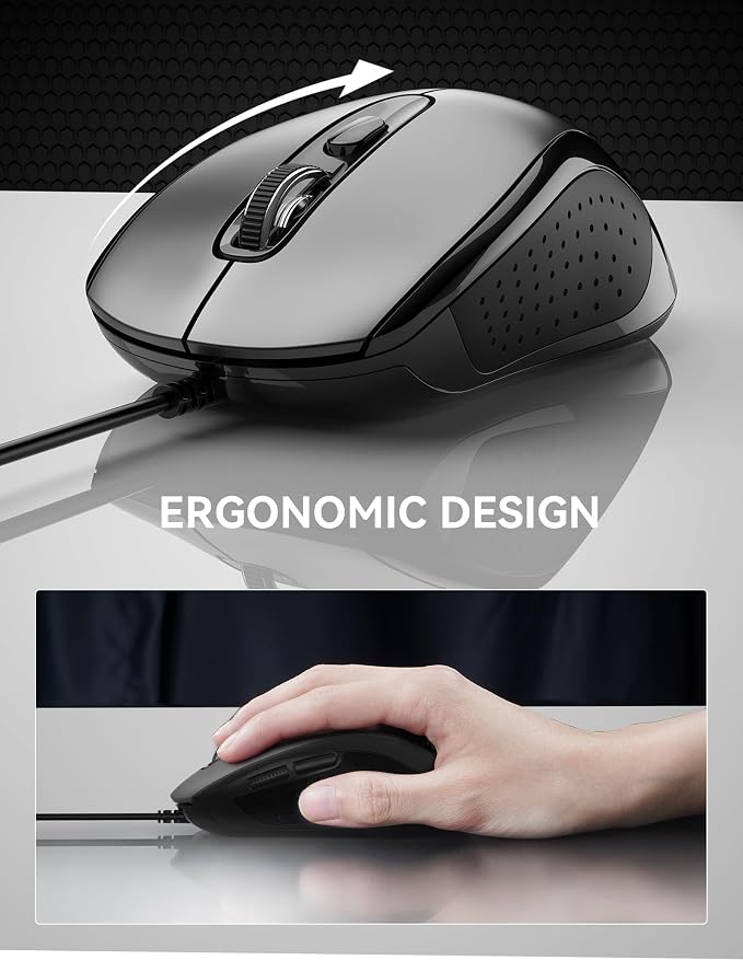 TECKNET Computer Wired Mouse, USB Mice - Image 2