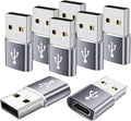 USB to USBC Adapter 8 Pack, USB A to C Adapter, USBC Female to USBA Male OTG by AiNEERich