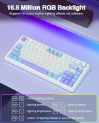 AULA F75 75% Wireless Mechanical Keyboard, Hot Swappable Creamy Keyboard - Image 6