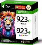 923 923e with chip Ink Cartridges 4-Pack High Yield Replacement by KingKJInkToner