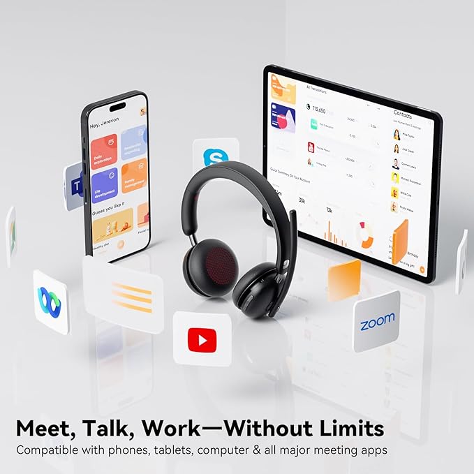 Wireless Headset with Mic for Work-Bluetooth 5.3 Headset with Noise Cancelling - Image 6