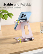 Nulaxy Dual Folding Cell Phone Stand, Fully Adjustable Foldable Desktop Phone - Image 4
