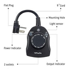 TiFFCOFiO Outdoor Timer Outlet, Dusk to Dawn Light Sensor Timer Weatherproof - Image 7