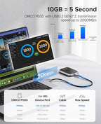 ORICO 1TB Portable SSD Up to 2000MB/s External Solid State Drive, USB 3.2 Gen - Image 5