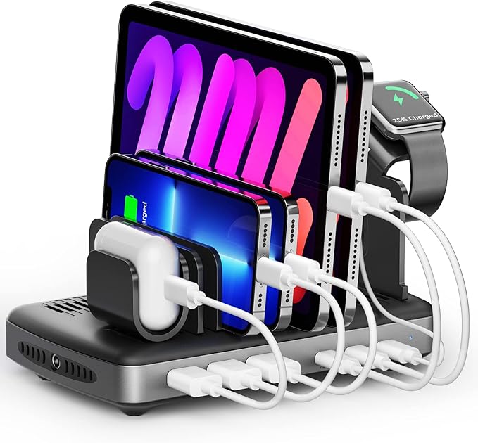 Unitek USB C Charging Station for Multiple Devices Apple, 120W 6 Port Charging by Unitek