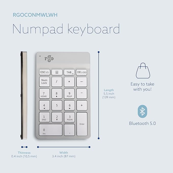 R-Go Number Pad Keyboard, for Financial Accounting, Data Entry & Excel - Image 3