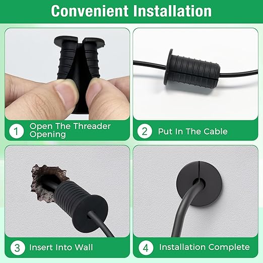 2pc Starlink Cable Grommet 3/4" Silicone Anti-Slip Wall Hole Pass Through Split - Image 3