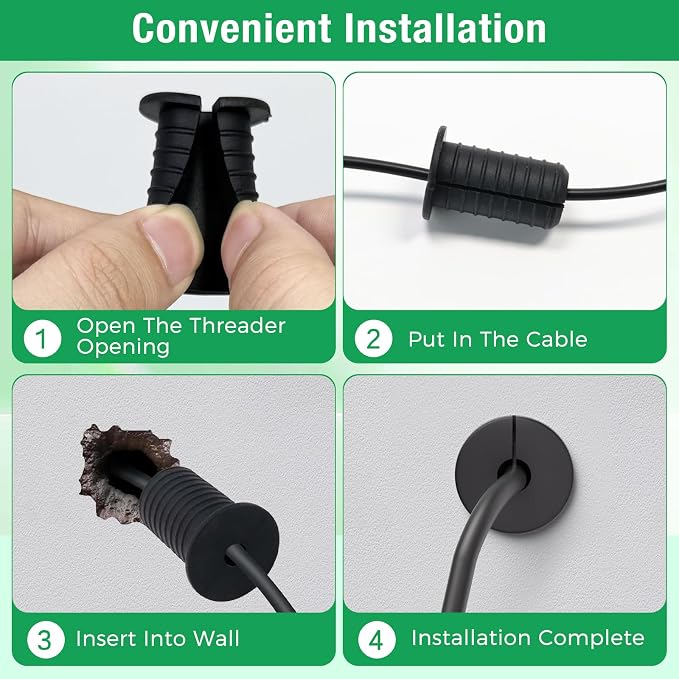 6pc Starlink Cable Grommet 3/4" Silicone Anti-Slip Waterproof Wall Hole Pass - Image 3