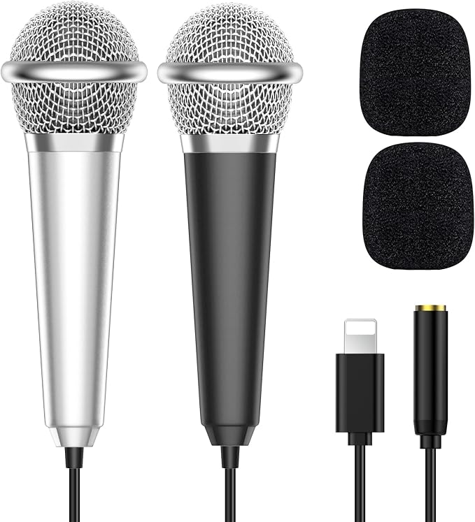 2PCS Mini Microphone for iPhone iPad Small ASMR Tiny Microphone for Voice Video by PoPvoice