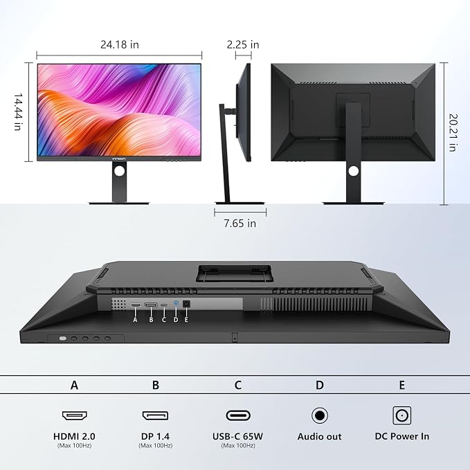 INNOCN 27" 2K 1440P QHD Monitor 100Hz IPS PC Computer Monitor - Image 7