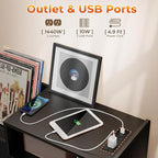 Large Record Player Stand with Sliding Door, 350 Vinyl Record Storage Cabinet - Image 5
