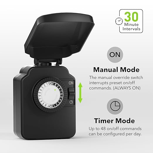 BN-LINK 24-Hour Mechanical Outdoor Light Timer, Waterproof, Heavy Duty - Image 3