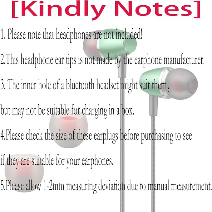 9 Pairs Earbud Tips, Silicone Replacement Earbud Tips Inner Hole 3.8mm -5.5mm - Image 7