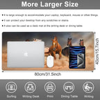 Mouse Pad, Large Running Horse Herd Desk Mat, Extended Non-Slip Gaming Keyboard - Image 2