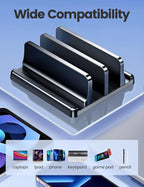 Vaydeer Vertical Laptop Stand for Desk, Dual Slots Plastic Laptop Holder - Image 6