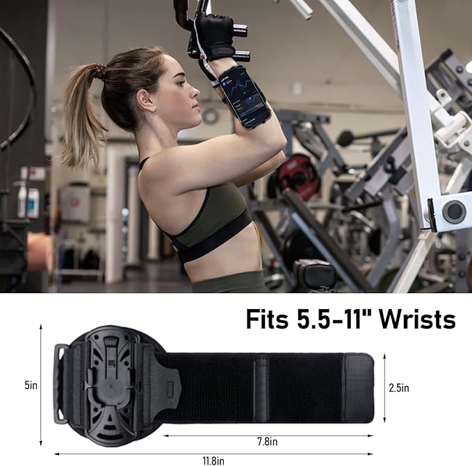 Wristband Phone Holder for Running, Forearm Armbands 360° Rotatable & - Image 4