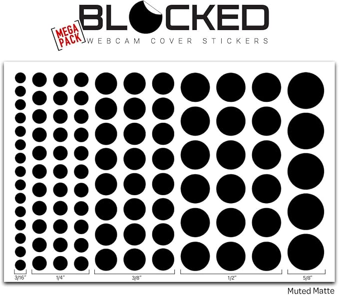 BLOCKED Stackable Webcam/Camera Vinyl Covers | 95 Low-Tack Restickable Webcam - Image 7