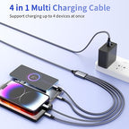 USB C Multi Charging Cable, 4 in 1 Charging Cable Nylon Braided USB-C Multiple - Image 4