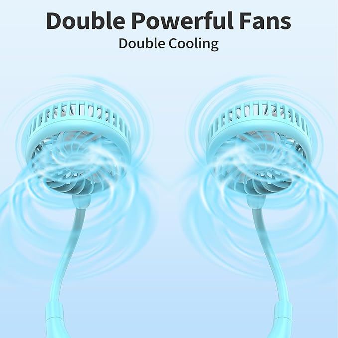 PANERGY Portable Neck Fan Rechargeable Hand Free Personal Fan Mini Wearable - Image 2