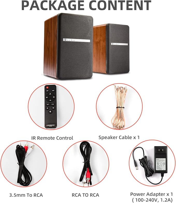 SINGING WOOD BT25 Bluetooth Active Bookshelf Speakers for - Image 8