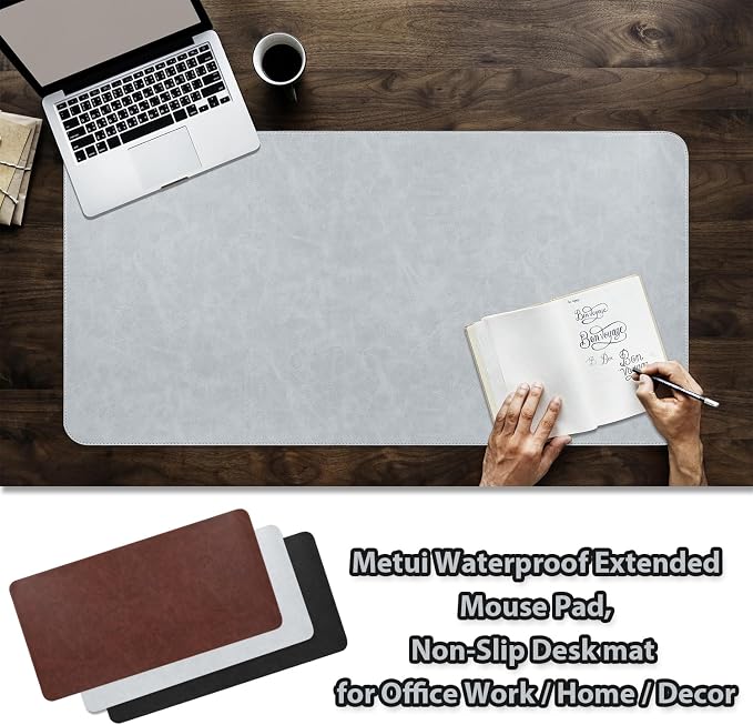 Leather Desk pad for Computer and laptops, Large Mouse pad and Keyboard mat - Image 5