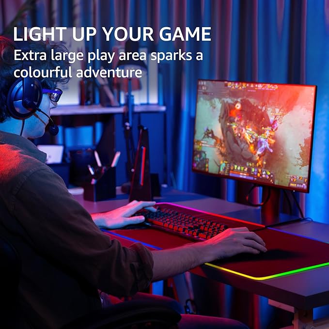 KTRIO RGB Large Gaming Mouse Pad Desk Mat, Superior Micro-Weave Cloth - Image 2