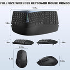 Ergonomic Wireless Keyboard Mouse Combo, MK835 Wave Keys Bluetooth/2.4G Split - Image 7