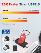MOSDART 128GB USB3.1 Fast Speed C and A Dual Flash Drive, exFAT Memory Stick - Image 5
