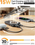 Magnetic Portable Charger, 10000mAh Wireless Power Bank - Image 5
