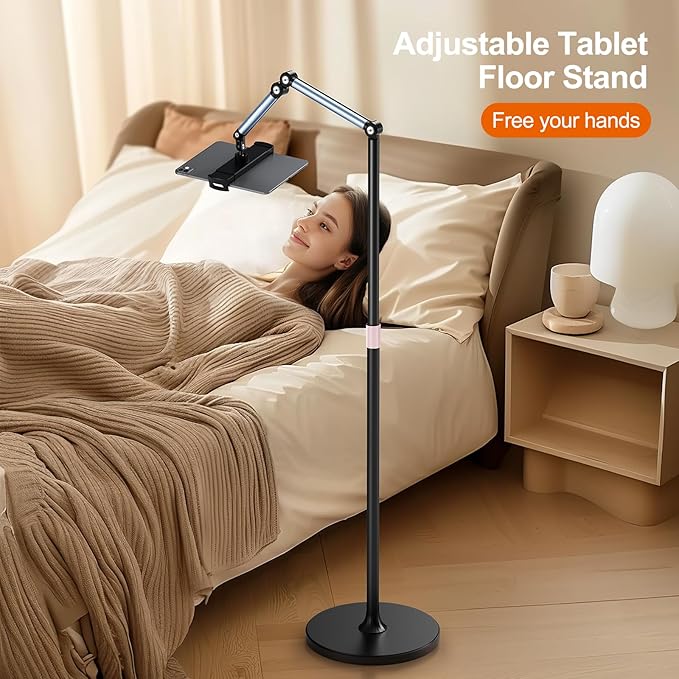 Tablet Floor Stand, Adjustable Tablet Stand, 360° Rotation Tablet Holder - Image 3