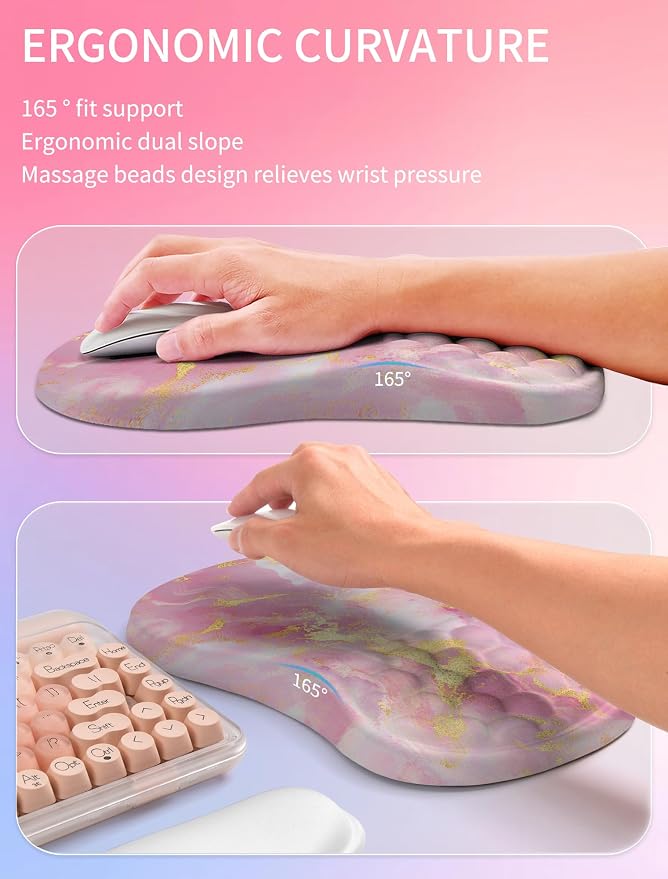 Hokafenle 2in1 Combination, Wave Keyboard Wrist Rest and Ergonomic Curvature - Image 3