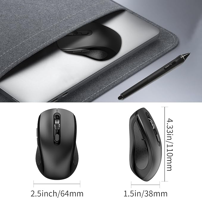 Wireless Mouse Ergonomic, Side Buttons Mouse, 2400 DPI, Silent and Anti Slip - Image 6