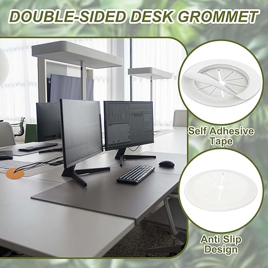 PATIKIL Desk Grommet 2-1/16", Light Gray - Image 3