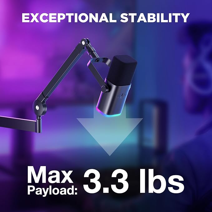 InnoGear Low Profile Mic Arm, 360° Rotatable Microphone Boom Arm Mic Stand - Image 4