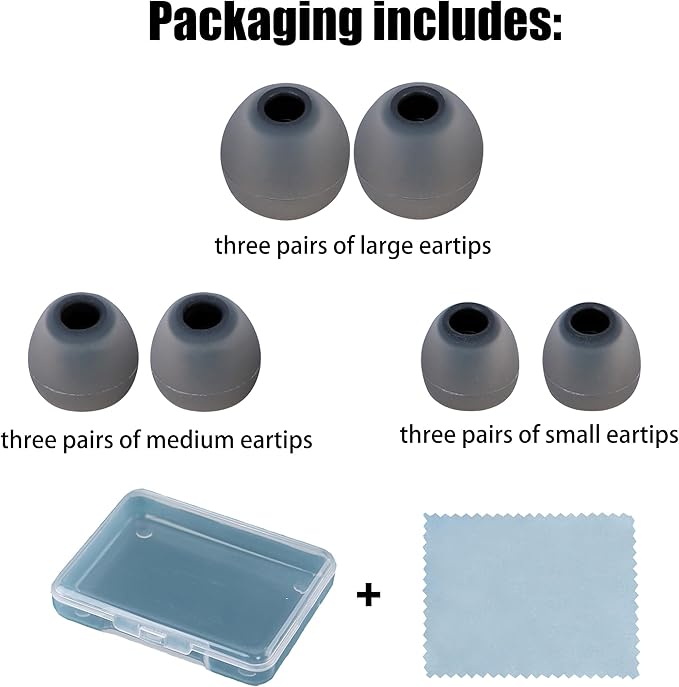 Earbud Replacement Tips Silicone Earbud Tips Eartips Fit Most in-Ear Earbuds - Image 7