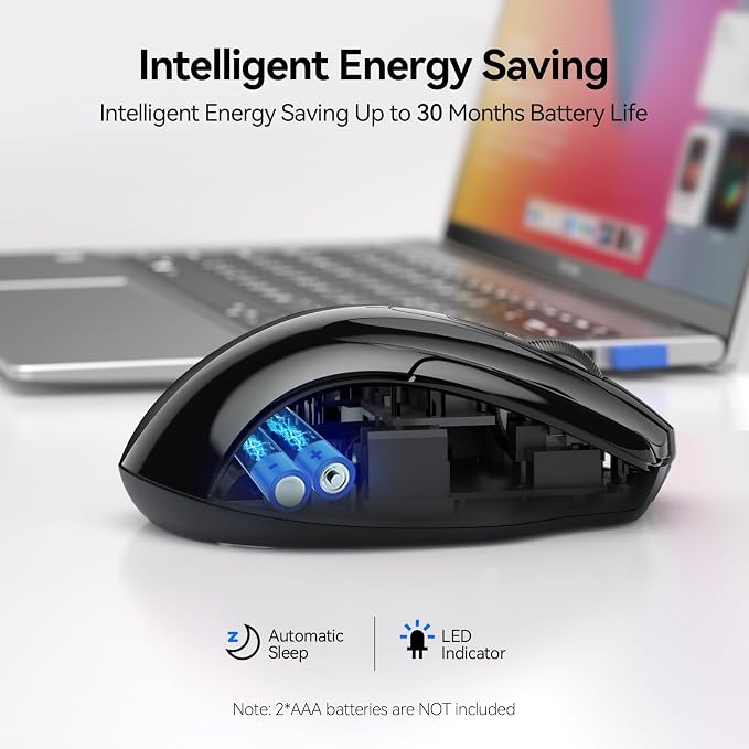 TECKNET Wireless Mouse Silent 4800 DPI Computer USB A & Bluetooth Mouse 6 - Image 6