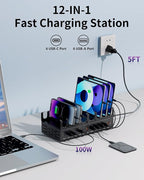 470W Charging Station for Multiple Devices, 12-Port USB C Charging Station - Image 2