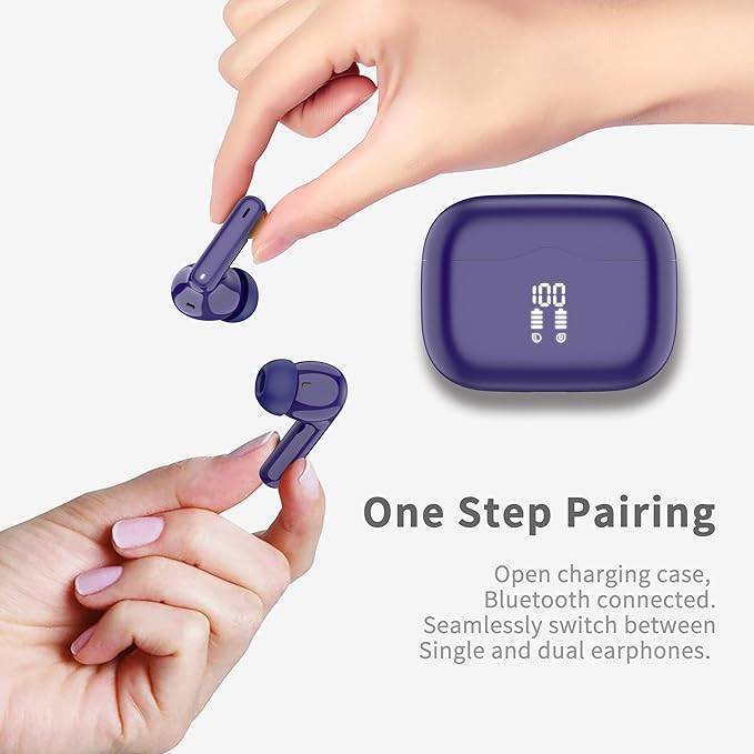 Wireless Earbuds, 4 ENC Noise Cancelling Mic Wireless Earphones 40H, in-Ear - Image 3