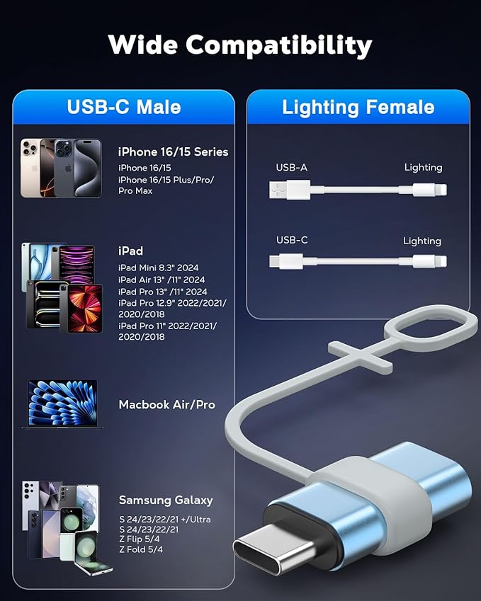 MoKo 4 Pack Lightning Female to USB C Male Adapter, USB-C Lightning Adapter - Image 6