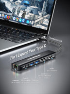 USB C Hub Multiport Adapter, DockteckExpand USB C Dongle 7 in 1 - Image 2