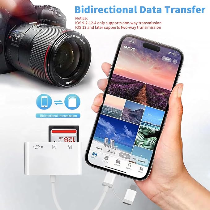 SD Card Reader for iPhone iPad Mac, Lightning & USB-C Dual Interface Memory - Image 4