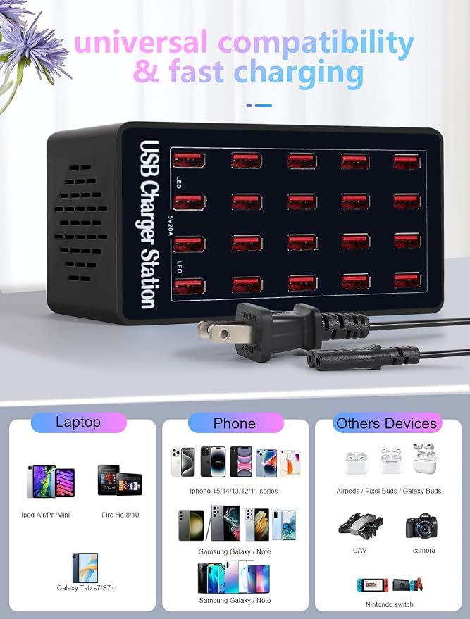 Charging Station, 100W20Port USB Charging Station, Charging Station - Image 4