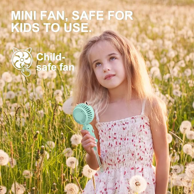 QearFun Portable Mini USB Rechargeable 3 Speed Personal Desk Table Fan - Image 6